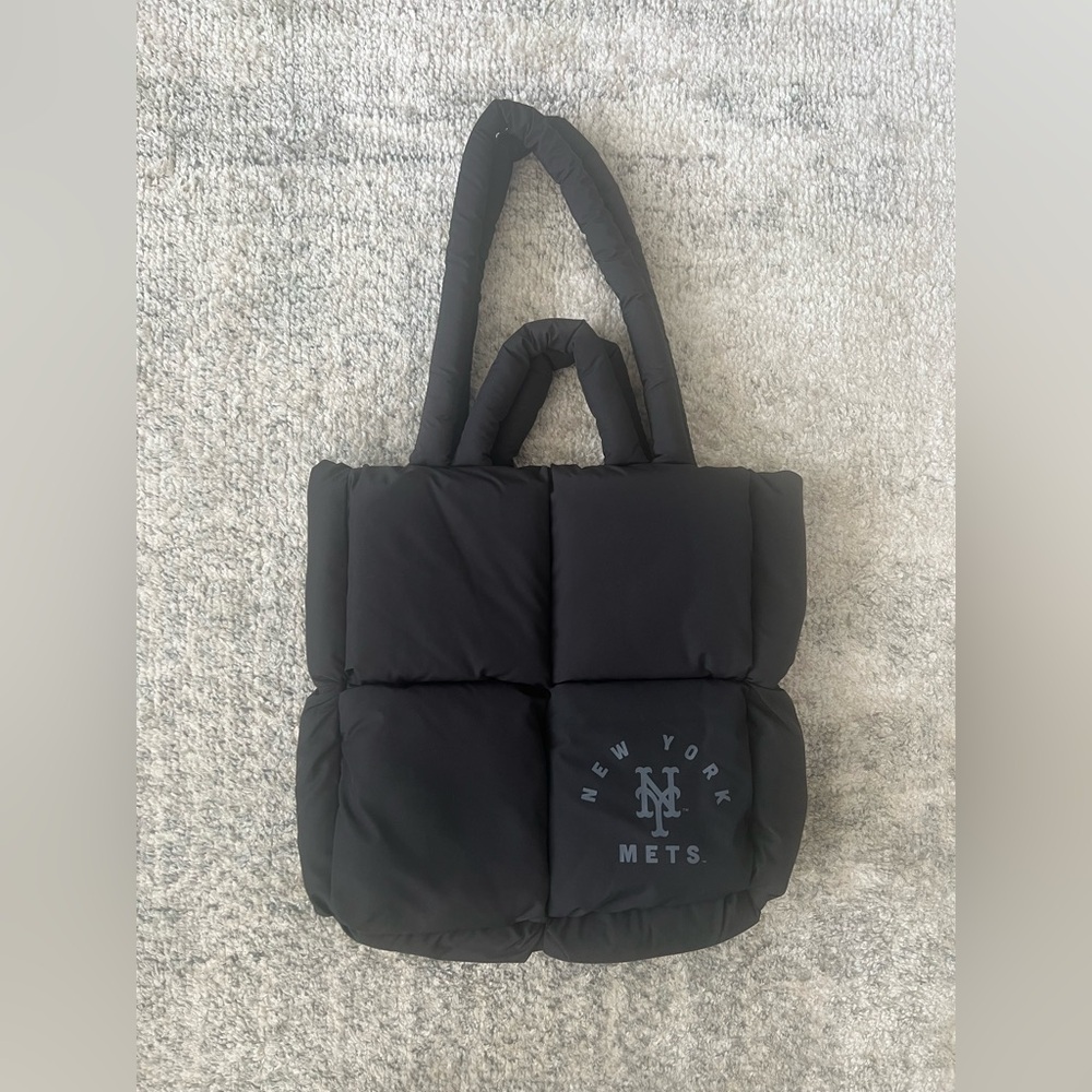 New York Mets MLB Black Puff Tote Bag